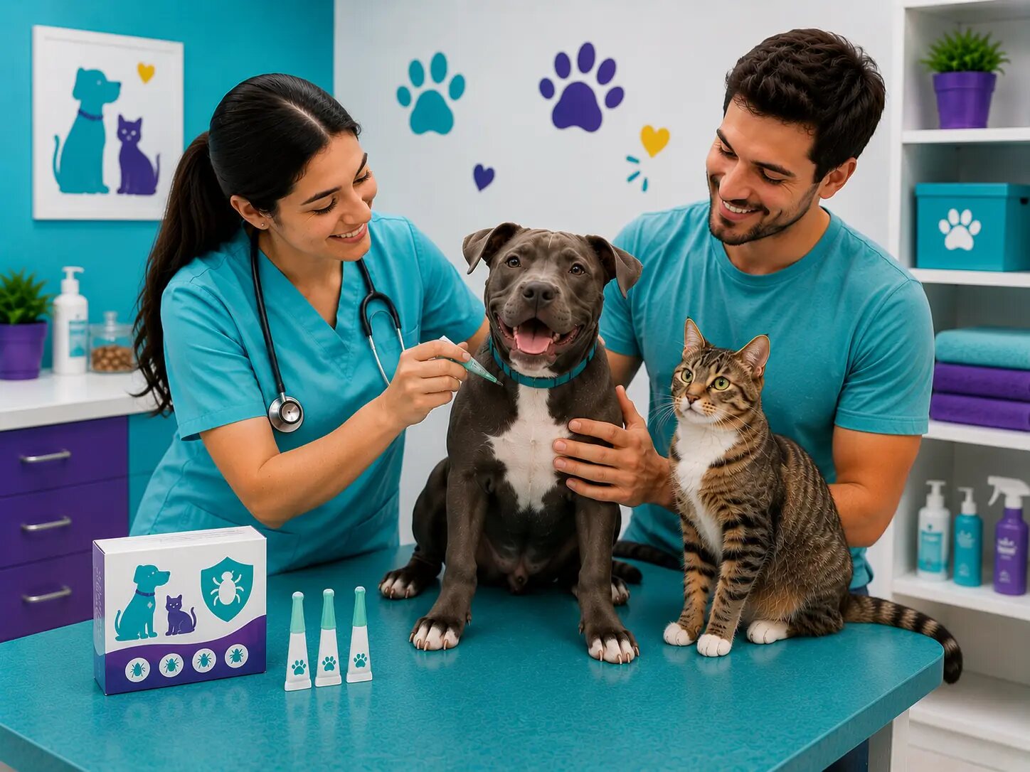 Aplicación preventiva contra parásitos para un perro